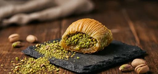Midye Baklava — Fıstıklı